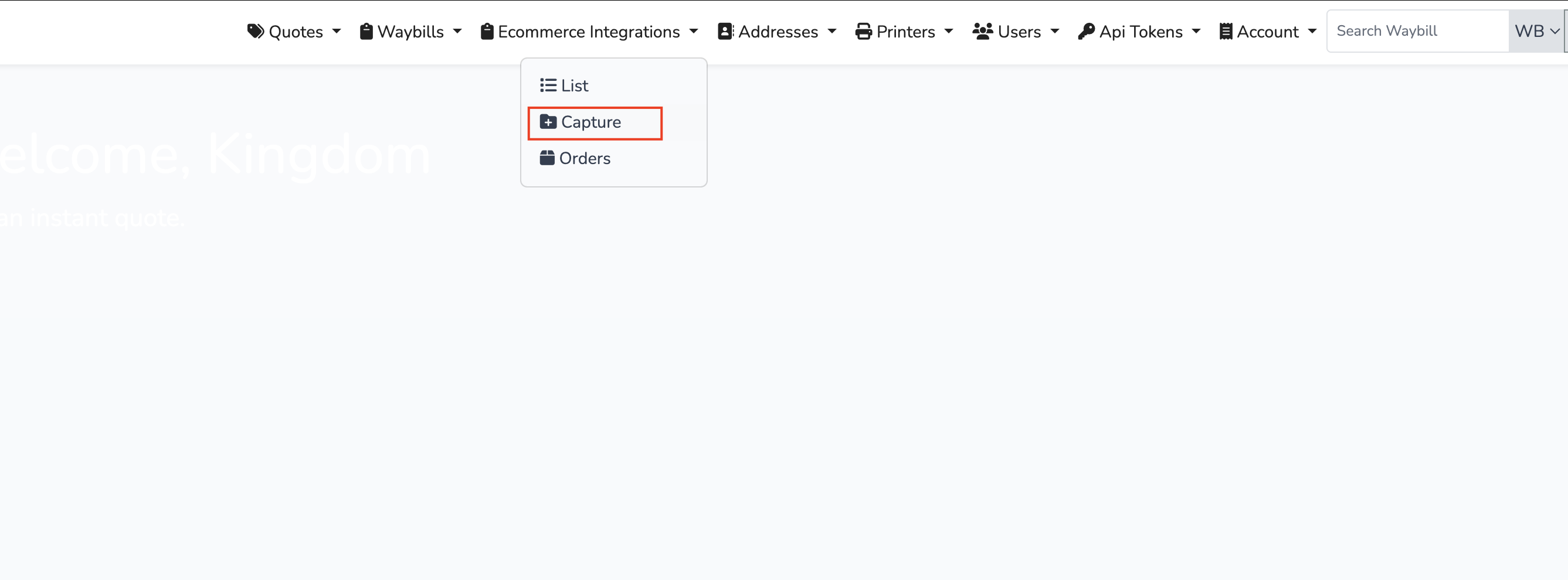 Open ecommerce integration capture