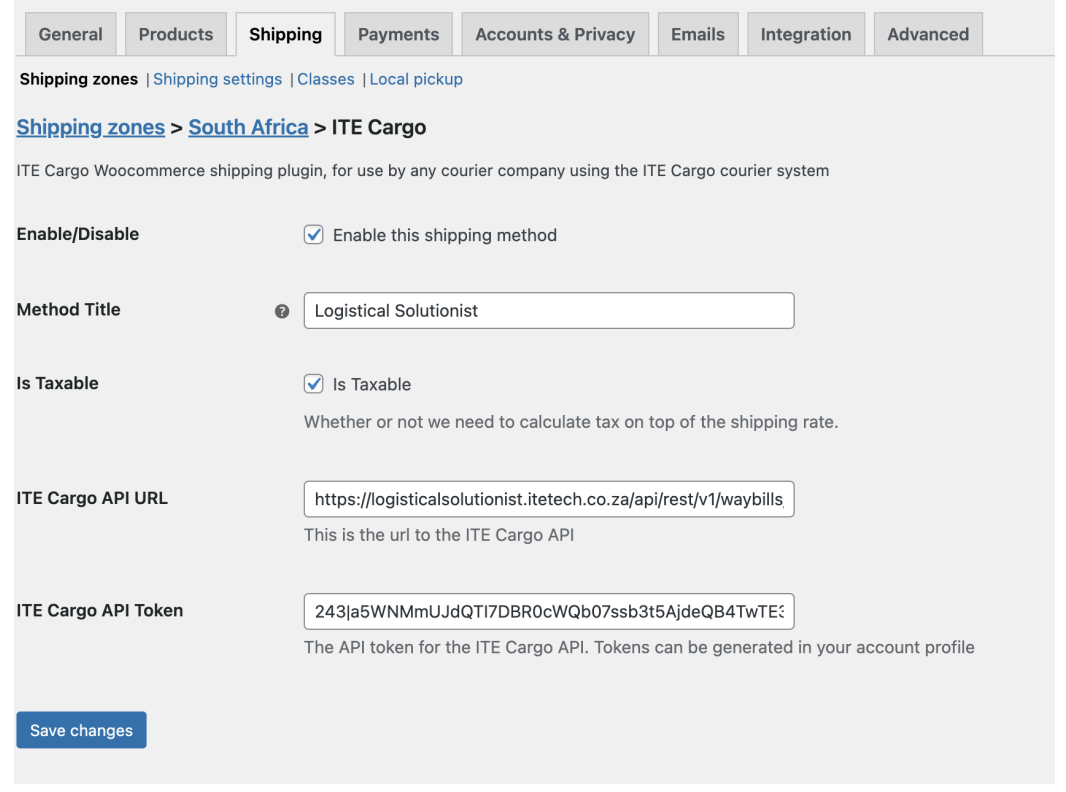 Enter token & endpoint